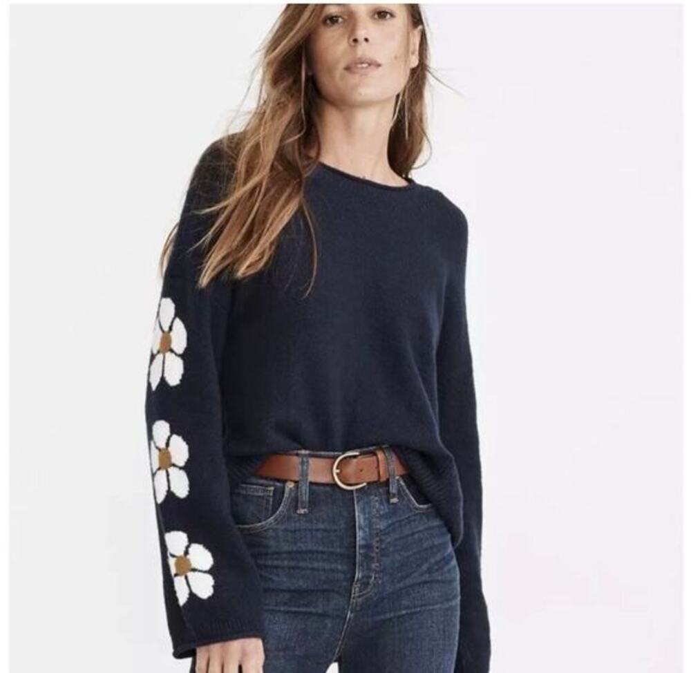 Madewell Daisy Cropped Sweater Size Small